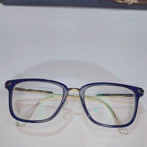 Bottega Veneta Womens Frames Glasses Navy Blue Gold Tone Made in Italy